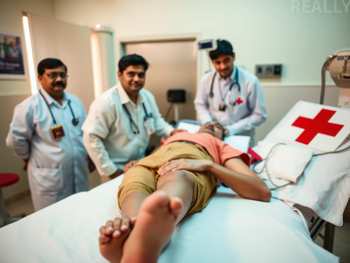 Doctors at a blood donation camp