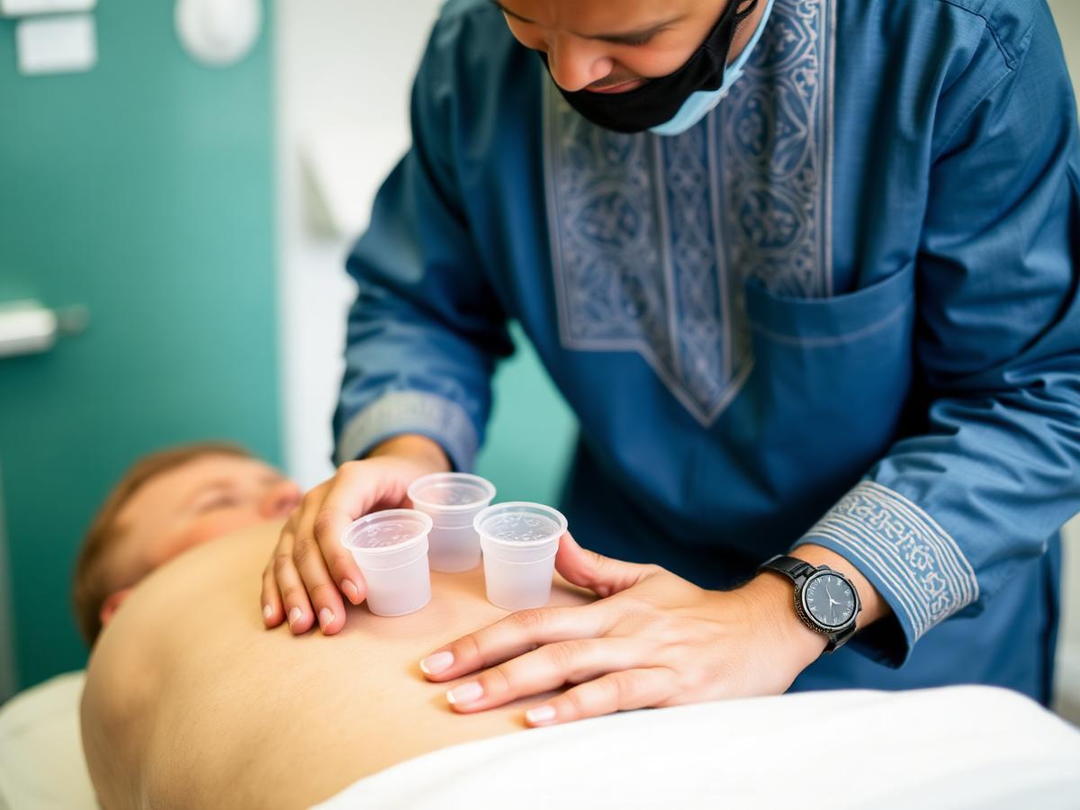 Hijama cupping therapy session